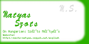 matyas szots business card